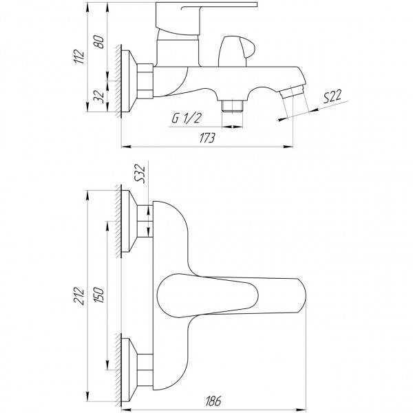 Смеситель для ванны DOMINO ALICANTE DAA-102N (000024616)