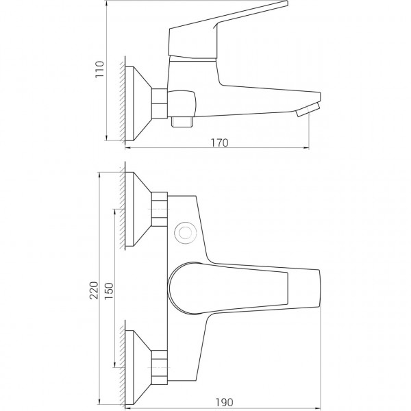 Смеситель для ванны DOMINO BILBAO DBB-102N EURO (000024619)