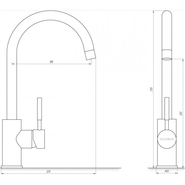 Змішувач для кухні Globus Lux LAZER GLLR-0203S-1-ONIX (000019221)