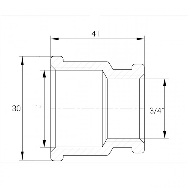 Муфта редукційна латунна 1″ВР х 3/4″ВР штампована восьмигранна А0332А VA (000025366)