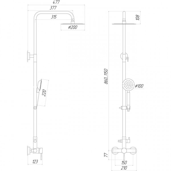 Душова система Globus Lux ALPEN SUS-SH-05 (000021279)