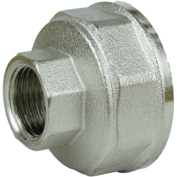 Муфта редукционная никелированная 1 1/2″ВР х 3/4″ВР штампованная восьмигранная А0336А(нк) VA (000024883)