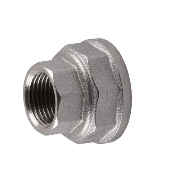 Муфта редукційна нікельована 1 1/2″ВР х 1″ВР штампована восьмигранна А0337А(нк) VA (000025420)