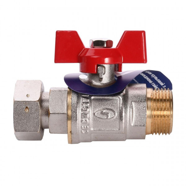 Кран кульовий прямий з накидною гайкою SOLOMON 3/4″ ЗВ PN40 160406 (000012532)