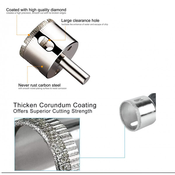 Набор шаблон + алмазные коронки 15 шт (643983912)