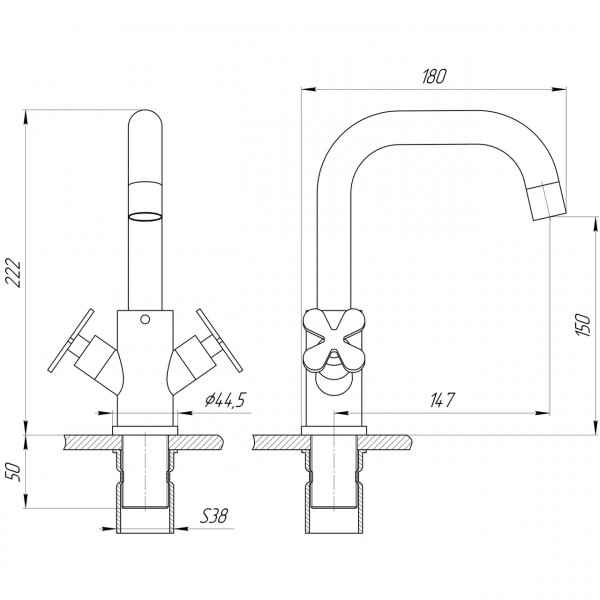 Змішувач для умивальника Globus Lux DUKAT-8 SD8-101S (000024974)