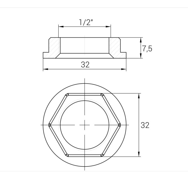 Контргайка-шайба нікельована 1/2″ВР штампована А1209А(нк) VA (000025540)