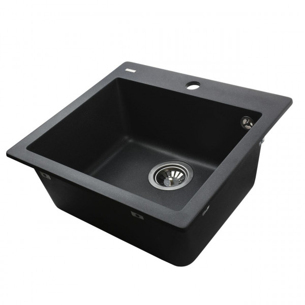 Гранитная мойка Globus Lux AOSTA черный металлик 490x455мм-А0001 (000023578)