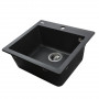 Гранитная мойка Globus Lux AOSTA черный металлик 490x455мм-А0001 (000023578)