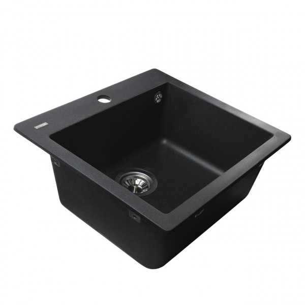 Гранитная мойка Globus Lux AOSTA черный металлик 490x455мм-А0001 (000023578)