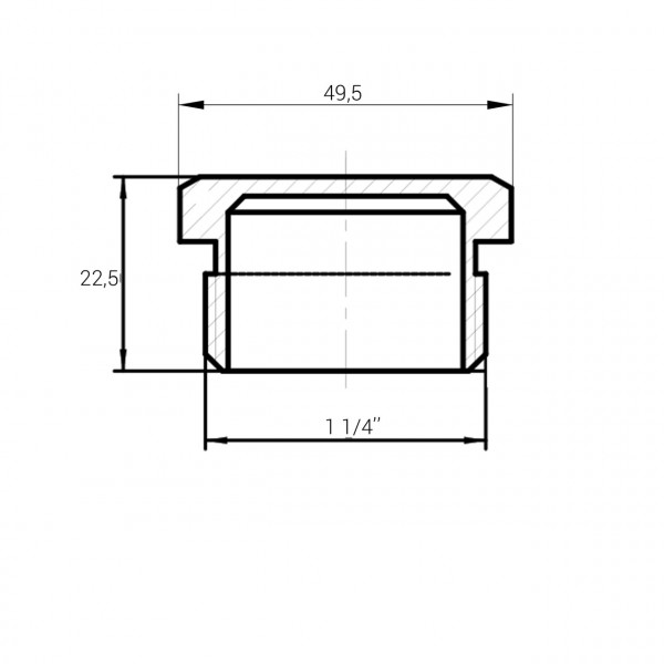 Заглушка латунна 1 1/4″ЗР штампована А1094А VA (000025661)