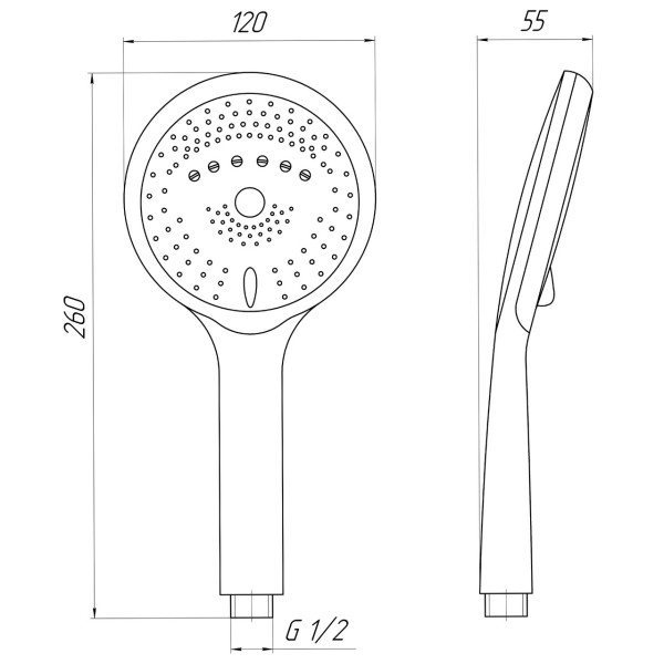 Душевая лейка Topaz NF-2207-00-WHITE (000025161)