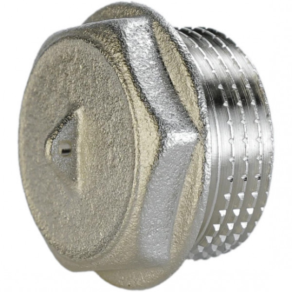 Заглушка нікельована 1 1/4″ЗР штампована з контрольним отвором А1094Ако(нк) VA (000025704)