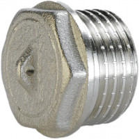 Заглушка нікельована 1″ЗР штампована з контрольним отвором А1093Ако(нк) VA (000025703)