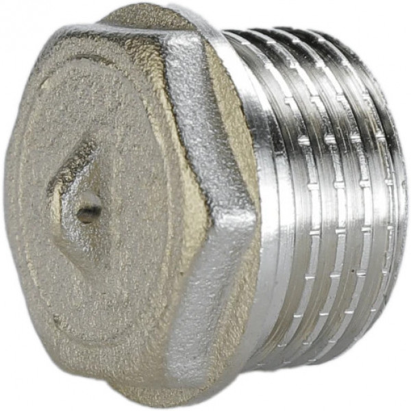 Заглушка нікельована 3/4″ЗР штампована з контрольним отвором А1092Ако(нк) VA (000025702)