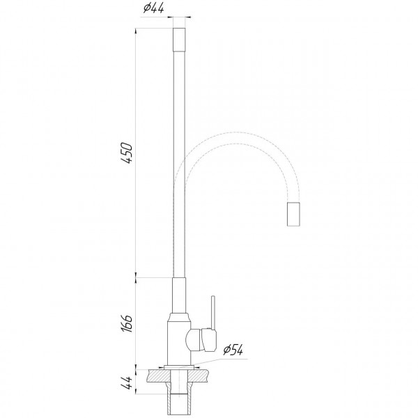 Змішувач для кухні DOMINO ELLIPSE DCC-203L-BLACK (000025128)
