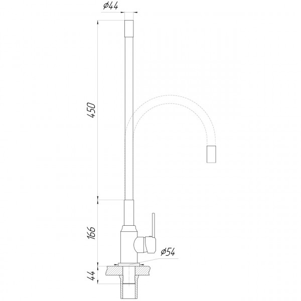 Смеситель для кухни DOMINO ELLIPSE DCC-203L-BLACK (000025128)