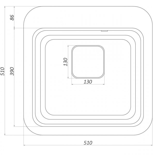 Гранитная мойка Globus Lux BARBORA черный 510х510мм-А0002 (000007954)