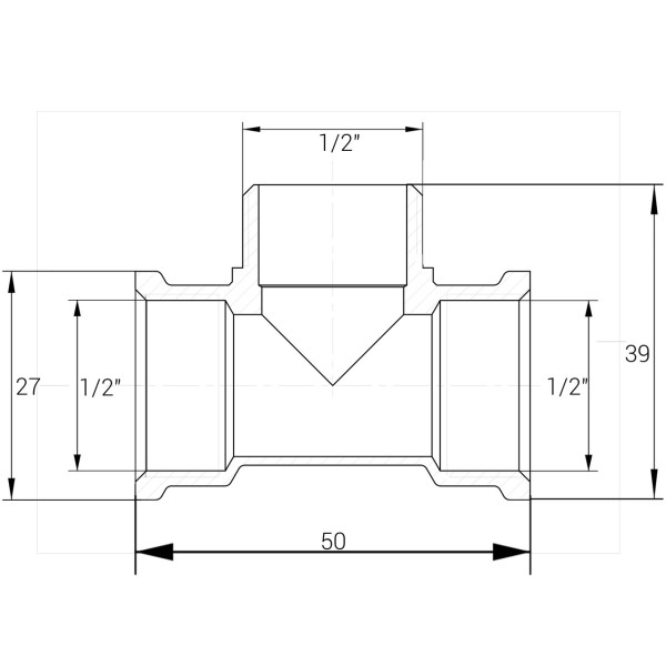 Трійник латунний 1/2″ВР х 1/2″ЗР х 1/2″ВР штампований А0211А VA (000010493)