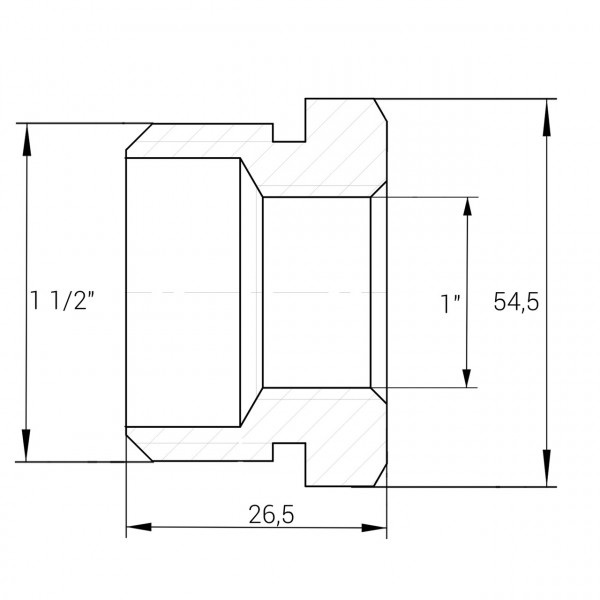 Футорка латунна 1 1/2″ЗР х 1″ВР штампована А0714А VA (000025767)