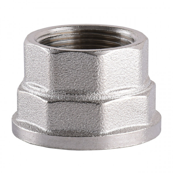 Муфта редукційна нікельована 1 1/2″ВР х 1 1/4″ВР штампована восьмигранна А0338А(нк) VA (000025773)