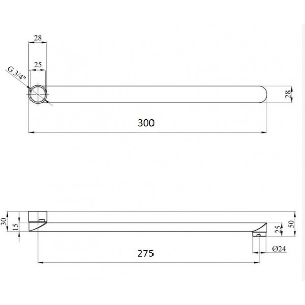 Излив смесителя Globus Lux M72 30F (000000995)