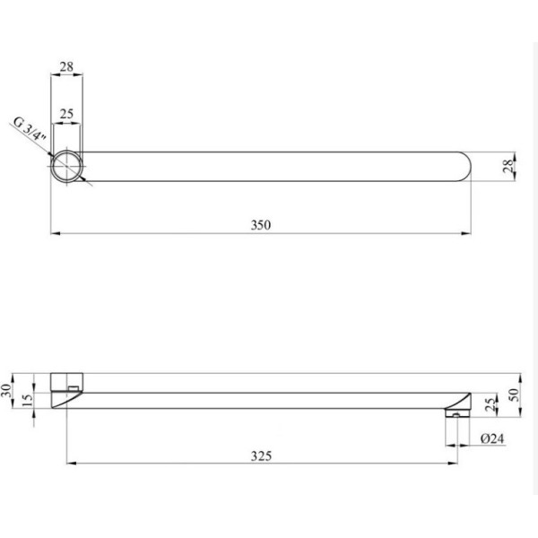 Излив смесителя Globus Lux M72 35F (000000993)