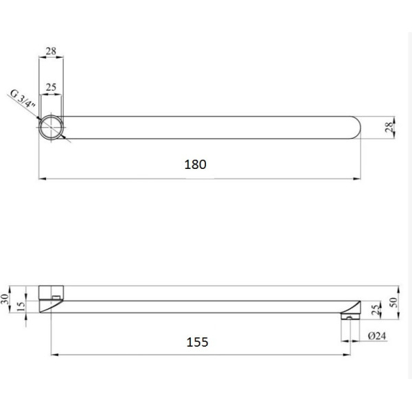 Излив смесителя Globus Lux M72 18F (000001681)