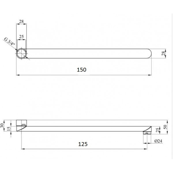 Излив смесителя Globus Lux M72 15F (000001864)