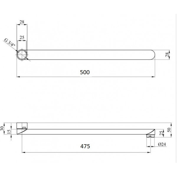 Излив смесителя Globus Lux M72 50F (000009209)