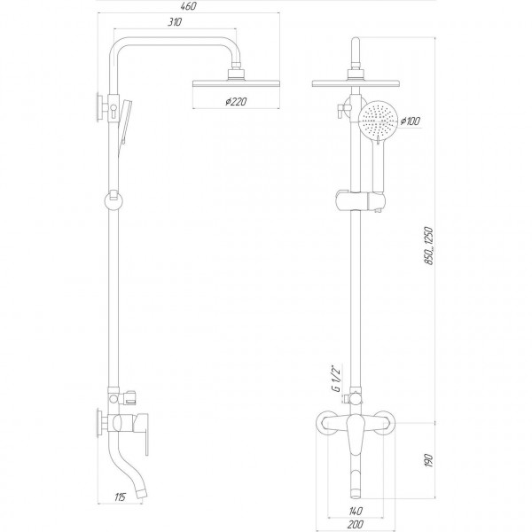 Душевая система DOMINO TORINO DS-0034