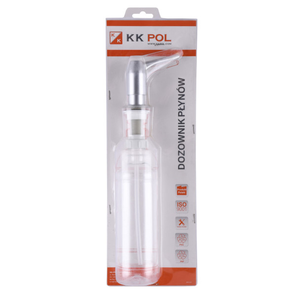Дозатор жижкости 0,5л, ф21мм, хром-сатин K.K.POL, DP0/602 (000016301)