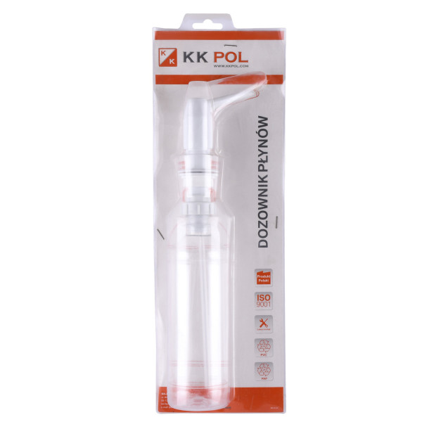 Дозатор жидкости 0,5л, K.K.POL, DP0/600, ф21мм, белый (000016299)