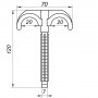 Крепление-крюк забивное двойное для трубы Ø16-20 длина 120мм черная CRISTAL (уп.100шт) (000025872)