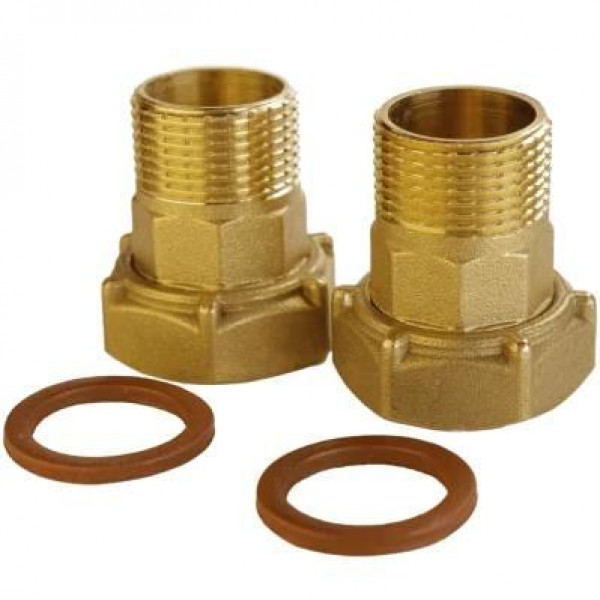 Комплект штуцерів для лічильника латунний 2″ВР х 1 1/2″ЗР штампований з прокладкою Б2743КбА VA (000026258)