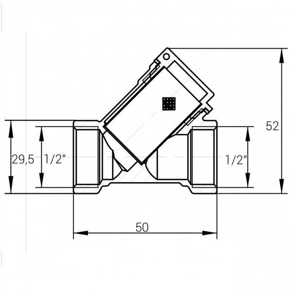 Фильтр грубой очистки латунный 1/2″ВР х 1/2″ВР литейный Б3301А VA (000025801)