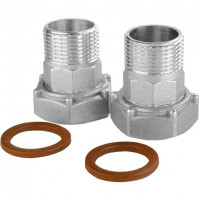 Комплект штуцерів для лічильника нікельований 1 1/4″ВР х 1″ЗР з прокладкою Б2745КбА(нк) VA (000026250)