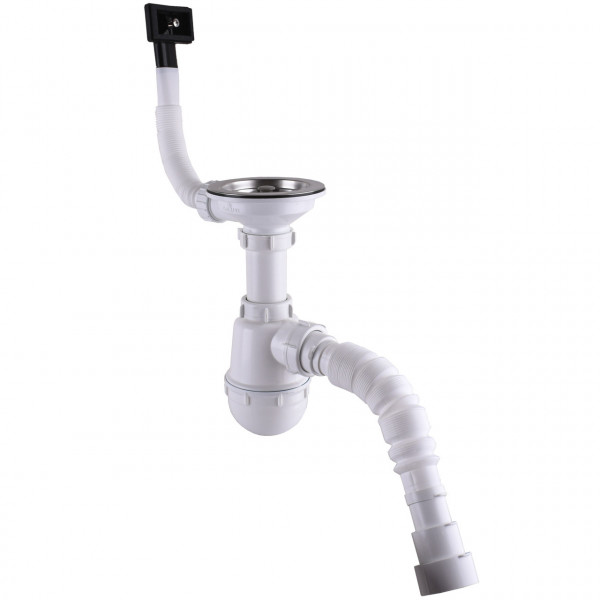 Сифон Waterstal А - 4007 під сталеву кухону мийку 1/2 40 з переливом, з гнучкою трубою (000026528)