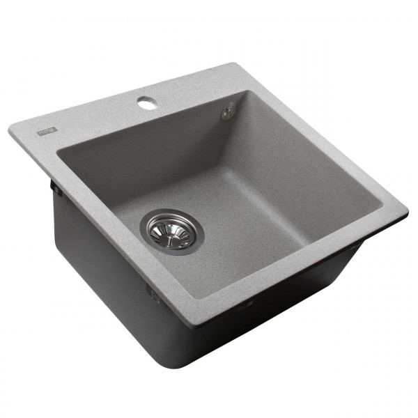 Гранитная мойка Globus Lux AOSTA серый камень 490x455мм-А0005 (000023382)