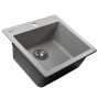 Гранитная мойка Globus Lux AOSTA серый камень 490x455мм-А0005 (000023382)
