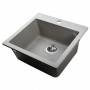 Гранитная мойка Globus Lux AOSTA серый камень 490x455мм-А0005 (000023382)