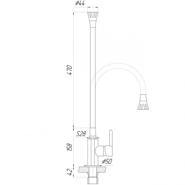 Смеситель для кухни Domino PRESTIGE DPS-203SA-B01 (000021862)