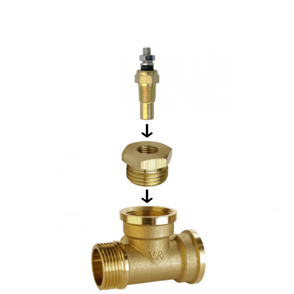 Футорка для датчика температури латунна 1/2″ЗР х М10 штампована А0701А VA (000026730)