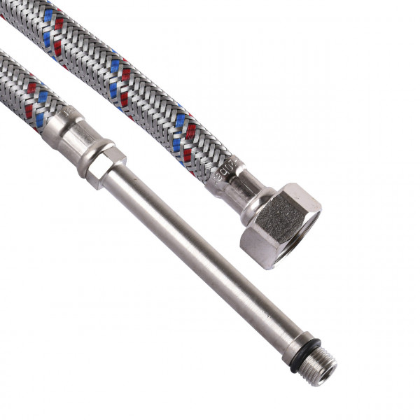 Шланг для змішувача Solomon (нерж.) М10х1/2″ 0,6м HY6201 A LONG-штуцер 70мм (000008012)