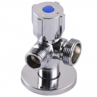 Кран шаровой угловой двойной SELBA 1/2″х 1/2″х3/4″ DOUBLE (SL1599) (000024297)