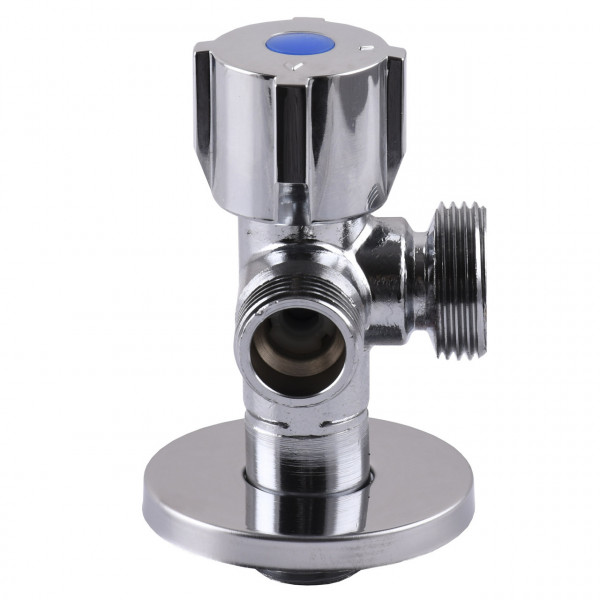 Кран шаровой угловой двойной SELBA 1/2″х 1/2″х3/4″ DOUBLE (SL1599) (000024297)