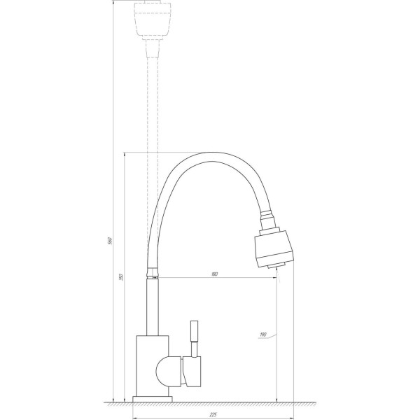 Смеситель для кухни Globus Lux ALPEN SBT1-G203S (000025744)