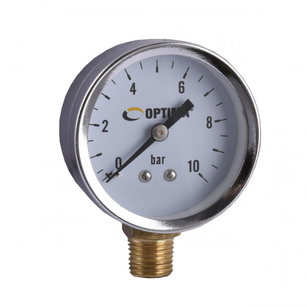 Манометр ″Optima″ 10 атм. 50 мм нижнє під'єднання нерж.корпус ( Y50 - NFC-2 ) (000016516)