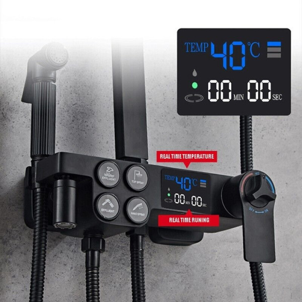 Душевая система хром,термостатический набор для душа-4 функции