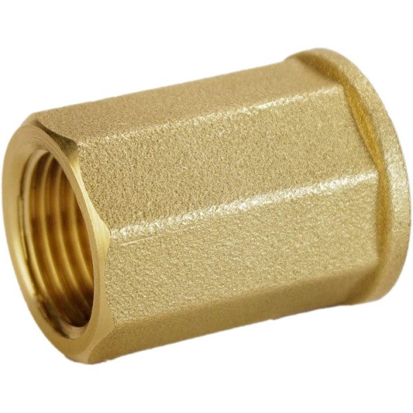 Муфта латунна 3/4″ВР х 3/4″ВР штампована восьмигранна А0352А VA (000026910)